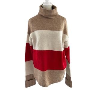 C&C California color blocked mock neck sweater medium
